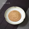 PINNY Glaze Plant Ash Tea Tray Ceramic Kung Fu Pot Bearing Tea Ceremony Accessories Antique Teapot Crafts Tray Pigmented