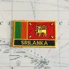 Sri Lanka National Flag Embroidery Patches Badge Shield en vierkante vorm Pin één set op de doek armband rugzakdecoratie