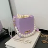 Nowa Pearl Portable Women torebka torebka kwadratowa torba sznurka koreańska torba na ramieniu małe kobiety Messenger Sac Petite Fille