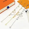 Bracelets de charme de designer Pulseira de ouro feminino para mulheres Letra L Letter Flor Bracelet Feminina Presentes de joias
