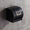 Soporte de papel higiénico negro Caja de tejido montada en la pared Accesorios de baño de aleación de aluminio de aluminio Dos colores ZJH-6601BG