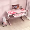 2023 Neues Pink -Gaming -Tisch Mädchen Schlafzimmer zusammengebautes Computer Schreibtisch 120x60x76.5 cm niedliche Katzenpfoten Druck Desktop Computer Schreibtisch Hot Sale Sale