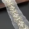 1yard 5,5 cm weiß/schwarzer Perlenperlen Spitzenverkleidung Brautschärke Brautgürtel Perlen Zutaten Schmuckverkleidung