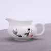 Chinese Tea Set Accessory, Chahai Fair Mug, Tea Devider, Small Ceramic Pitcher, Eagle Mouth Tea Cup, Coffee Milk Jug Matte White