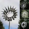 Magical Metal Windmill Garden Decor Unique Solar Wind Spinner Kinetic Metal Wind Spinners Outdoor Lawn Decorative Stakes Yard