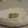 Bandringe modische Damenring funkelnde Zirkonia Luxus -Verlobungsring Paar Ring Hochzeitsfeier Schmuck J240410