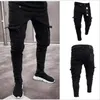 Jeans maschi maschi nero slim di alta qualità uomo pantaloni a mazza casual maschio streetwear abiti giovanili motobiker lunghi pantaloni in denim