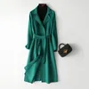 Robes décontractées Coat cachemire double face 2024 Automne / Hiver Fashion Line Long Fin Laine pour les femmes