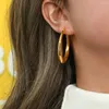 Hoop Earrings 2024 Hollow Light Weight Comfortable Cutted Surface Stainless Steel For Women 18K Gold PVD Plated Jewelry