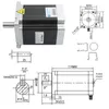 CNC Step Motor 114x86mm 5A NEMA34 Motor 8.0nm 4mm 12.7mm Mil Çapı 450B 86 Motor CNC Lazer Gravür ve Öğütme Makinesi