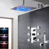 Température Affichage LED Salle de bain Précipitant Plafond de douche Masage monté Jets Spray Mixer Tap Digne Digital Affiche Control Soupape