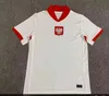 2024 Polonia 24 Lewandowski Maglie da calcio Polonia 25 Krychowiak Grosicki Zielinski Milik Zalewski Szymanski Shirt da calcio polacco da uomo Kit Kit Uniform