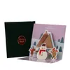 2024 New Set of 6 Merry Christmas Greeting Card 3D Pop-Up Card with Envelopes Stickers Xmas Tree Snowman Santa Postcard