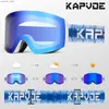 Lunettes extérieures Kapvoe LOGNES SKI PHOTOCHROMIQUES LES LENSES ANTI-FOG MAGNÉTIQUES UV400 Men de protection Femmes Ski Goggles Winter Sports Eyewear Y240410