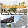 1.5M Width Telescopic Wave Sunshade Net Garden Gazebo Retractable Awning Terrace Swimming Pool Shading Nets Customizable