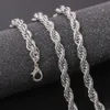 Ed Rope Chain Classic Mens Jewelry 18K White Gold Filled Hip Hop Fashion Halsbandsmycken 24 tum280o