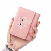 Nouveau portefeuille pour femmes mignon chat courte courte en cuir petit sac à main Girls Mey Sac Carte Holder Dames Femme Carteras Para Mujer 33UG #