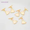 18K Gold Plated Brass Metal Heart Shape OT Clasps, Bowknot Connector Clasps Hooks Fastener för handgjorda DIY -smycken Fynd