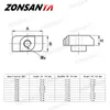 Écrou à fente Zonsanta T M3 M4 M5 M6 M8 T HAMMERIE COST-NUR COLADE CONNECTÉ PIÈCES 3D IMPRIDANTS CONNECTOR 2020 3030 4040 Profil en aluminium