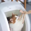 半自動猫プラスチックのゴミ箱半閉じた猫トレーニングトイレ子猫セルフクリーニングベッドパンペット糞シャベル製品