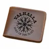 Valhalla Viking Leather Whaget Men con moneta tascabile del portafoglio minimalista ucciso vera pelle 98za#