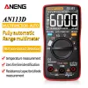 Aneng an113D Electrical Digital Professional Multimetro 6000 Conteggio Transistor Transistor Tester Range ACDC Corrente di tensione ACDC Rilevatore