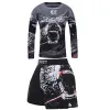Kickboxing Rashguard Jiu Jitsu T-shirt + pantalon Kids 4 / PCS Set shorts MMA Muay Thai Boxing Jerseys BJJ