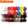 الضفائر الاصطناعية Sallyhair ضفائر رقيقة مربع الكروشيه الشعر ملونة zizi leds extensions