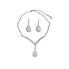 Collier de boucles d'oreilles en forme de gouttette en forme de diamant, ensemble en deux pièces, boucles d'oreilles de tempérament de célébrité Internet de la mode coréenne, accessoires de niche pour femmes