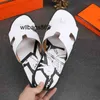 Accueil Oran Paris Slippers L Mens Color Printing Horse Drawn Charin Slippers Mens Summer Le cuir cool Outdoor OCMP