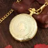 Pocket Watches Glamour Golden Silvery Black bronze Quartz pocket Men Womens Friends Steampunk necklace pocket Y240410