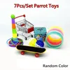 5/6/7pcs Parrot Toys Bird Interactive Parrot Board Cart Ball Puzzle Training Bird Make