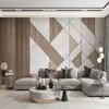 Custom toute taille murale 3d moderne minimaliste géométrique léger luxe de luxe haut de gamme en bois massif de chambre à coucher de chambre à coucher