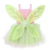 TiaoBug Kids Girls Princess Fairy Costume Sleeveless Mesh Dress Glittery Wings Set Children Halloween Cosplay Party Dress Up G0925209i