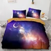 Starry Sky Duvet Cover Twin Size Universe Dekor zwei Bettwäsche Set Mikrofaser Weltraum Thema Milchstraße Galaxy Tröster Cover