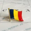 Romania National Flag brodery Patches Badge Bouclier et Pin de forme carrée