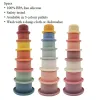 Baby Silicone Hourglass Stacking Cup Montessori Education Toy Toy Intelligence Gift Toack Stacking Ring Tower Toy Spädbarn Bad Spela