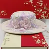 Nubuck Leather Fedora Hat 3D Large Embroidery Womens Hat Concave Top Large Brim Hat Retro Elegant Fedora Hat 240401