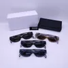 Projektant luksusowych okularów przeciwsłonecznych marki marki męskiej i damskiej mały wyciśnięte owalne okulary Premium UV 400 Okulary przeciwsłoneczne z pudełkiem