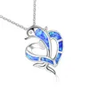 Nieuwe Sier Fashion Love Dolphin Opal Charm Auspiricy Treasure Dames ketting hanger