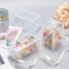 5/10pcs New Clear PVC Box Packing Wedding/Christmas Favor Cake Packaging Chocolate Candy Dragee Apple Gift Event Transparent Box