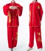 Femmes Summerspring broderie Tai Chi Suit Taijiquan Kung Fu Uniform Suit Martial Arts Performance Clothing Blue / Rose / Red