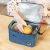 Portable Lunch Bag Food Thermal Box Drable Waterproof Office Cooler Lunchbox med axelband Picknickväska för par unisex 240409