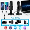 Microphones K66 USB condenser gaming microphone professional podcast suitable for PC streaming voice recording compatible with laptop desktopsQ
