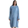 Changer la robe serviette Poncho Surf à manches courtes Robe de bain à manches courtes avec serviette en microfibre à cassette à capuche pour hommes et femmes