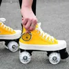 Patins de patins em linha de patins quádrupos patins dingdang roller patins unissex lona dupla patins de linha adulta garoto de dois tênis de patinação de linha y240410