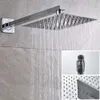 Set di rubinetti da doccia da bagno cromato set da 12/16 pollici per la doccia da bagno con un mixer caldo e freddo con mantello da bagno a rotazione