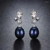 Dangle Earrings HENGSHENG Fine Jewelry Natural Pearl For Women Star Earring With Drop Rice Shape Silver