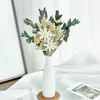 Flores decorativas buquê de casamento seco com vaso decoração de mesa cauda grama margarida rosa floral em casa acessórios para sala de estar