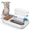 Benepaw Puppy Cat Bowl Food água 2 in1 Anti -derramamento Anti -derramamento Base Limpa de cão pequeno Dispensador de gravidade aquático de gatinho de cães 1.5L